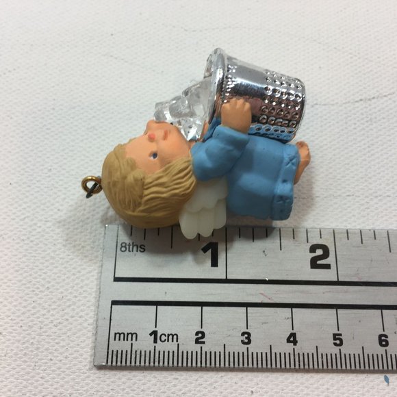 Vintage Hallmark 1984 Thimble Series #7 Holiday Christmas Tree Ornament Angel - Picture 5 of 6